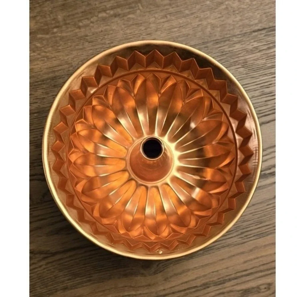 Set of 2 Copper Metal Jelly Molds Fluted Scalloped Vintage Style